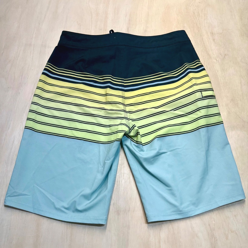 O'Neill Stoked Print Mens Boardshorts Size 30 Striped Blue Green Swim Trunks - Picture 4 of 7